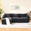 Canapé modulaire en chenille noir à 3 places avec fauteuil mobile, convertible en fauteuil inclinable, pour la détente dans la chambre à coucher et en forme de L, éponge à haute densité