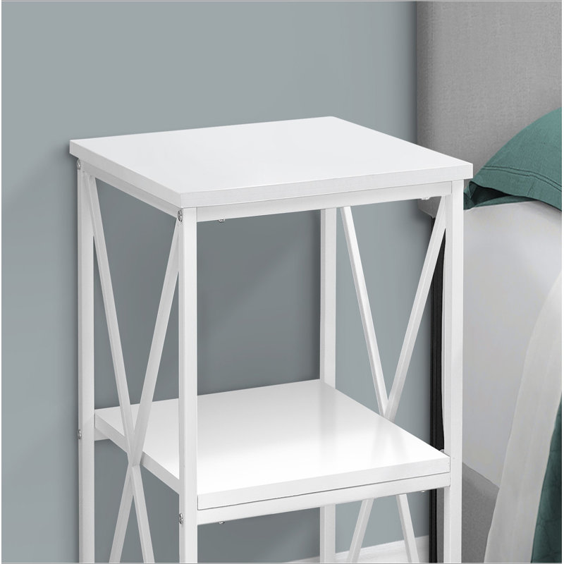 Table d'appoint, table d'appoint, table de bout, table de chevet, lampe, salon, chambre à coucher, Blanc