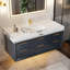 Ensemble de meuble-lavabo mural simple 48 po avec comptoir en pierre blanche, lumière DEL et tiroirs à fermeture en douceur, design moderne-79292692-71816925
