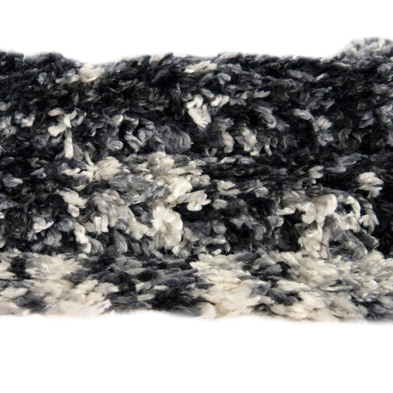 Tapis ikat gris Mitzy, Rond 3 pi 3 po