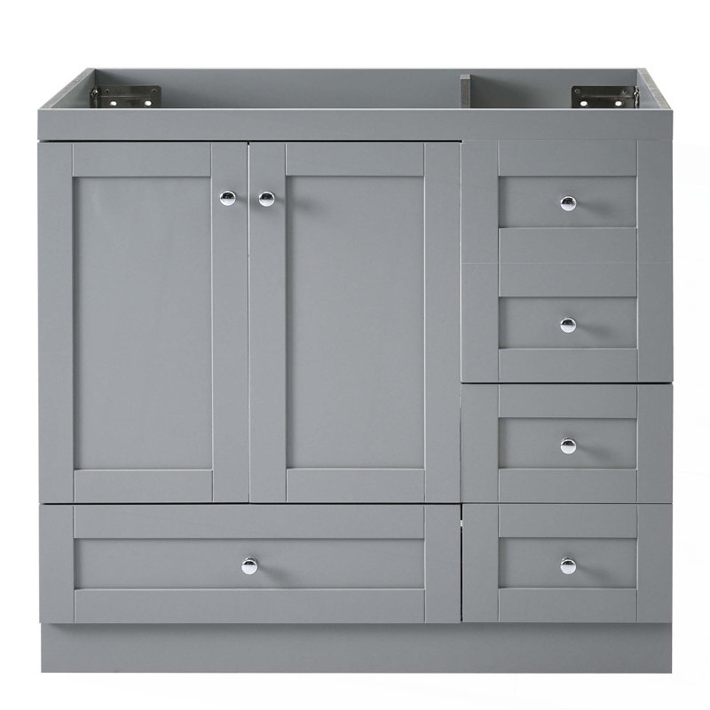 Meuble-lavabo sur pied moderne 36 po, lavabo non inclus, Gris