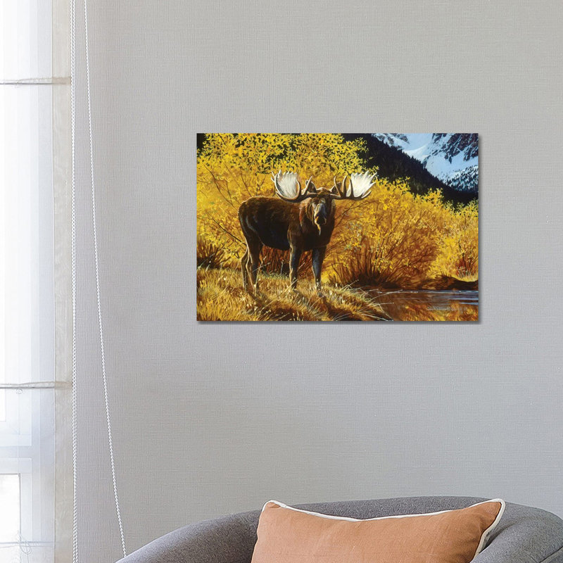 Moose IV by Jan Martin Mcguire - Wrapped Canvas Painting, 66.04 cm H x 45.72 cm W x 1.91 cm D