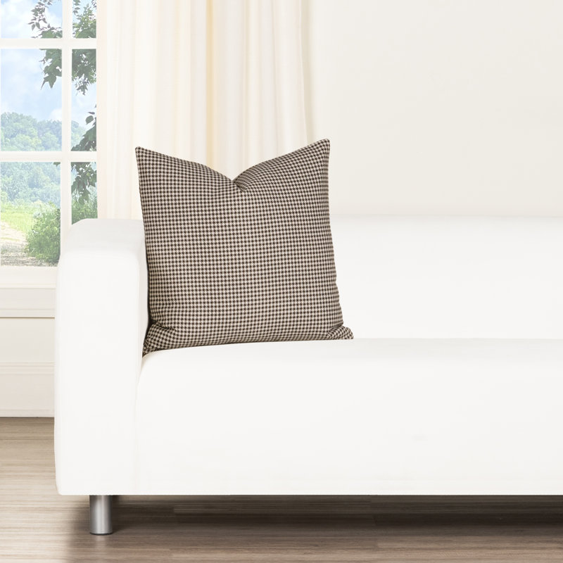Coussin 100% coton Magnolia Home Fashions, Pied-de-poule noir, Polyester, H 18 po x l 18 po