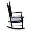Chaise berçante en bois massif - Noir, siège et accoudoirs confortables et larges, lattes, assemblage simple, structure en bois à poids limité de 250 lb, apparence noire, dossier, installation facile, maximum