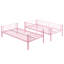 Lit superposé en métal rose simple au-dessus de - Produit moderne pour économiser de l'espace dans la chambre à coucher, construction en acier pour la longévité, environnement silencieux et silencieux, roulement de grande capacité, escalier sécuritaire inclus, assemblage facile avec-1701956452-1701956455