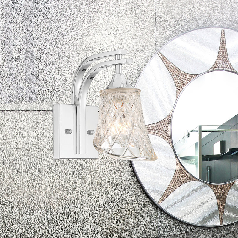 1 - Light Dimmable Chrome Armed Sconce