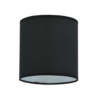 Abat-jour cylindrique en tissu rayonne Tetoron de H 8 po (araignée) de couleur noire