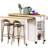 47" Kitchen Island with Extendable Dining Table, Rubber Wood Veneer Kitchen Table with Internal Storage Rack-129469877