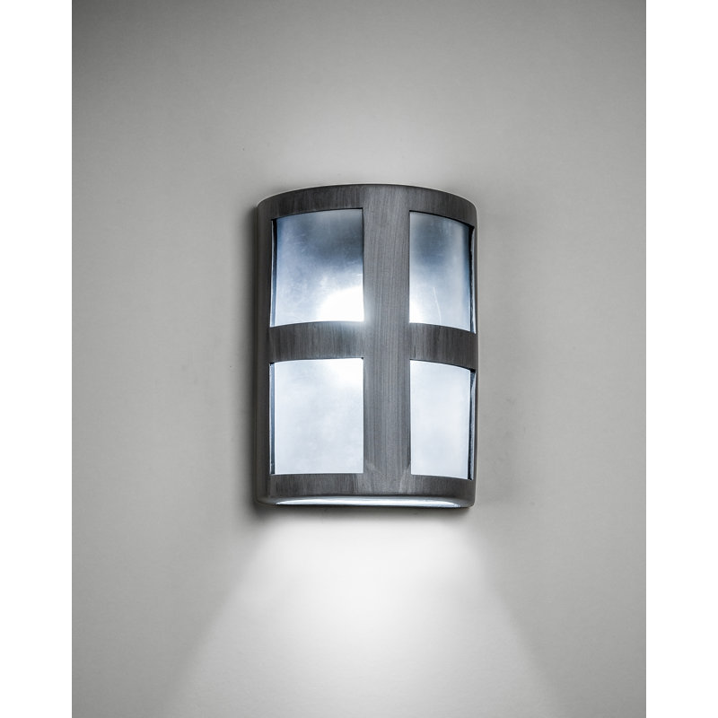 Coan Ceramic Outdoor Wall Light, LED Bulb Included, 13" H x 9.5" W x 5" D, Rubbed Pewter