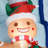 Jaanar Elf and Gingerbread Man on Ski Slope Inflatable