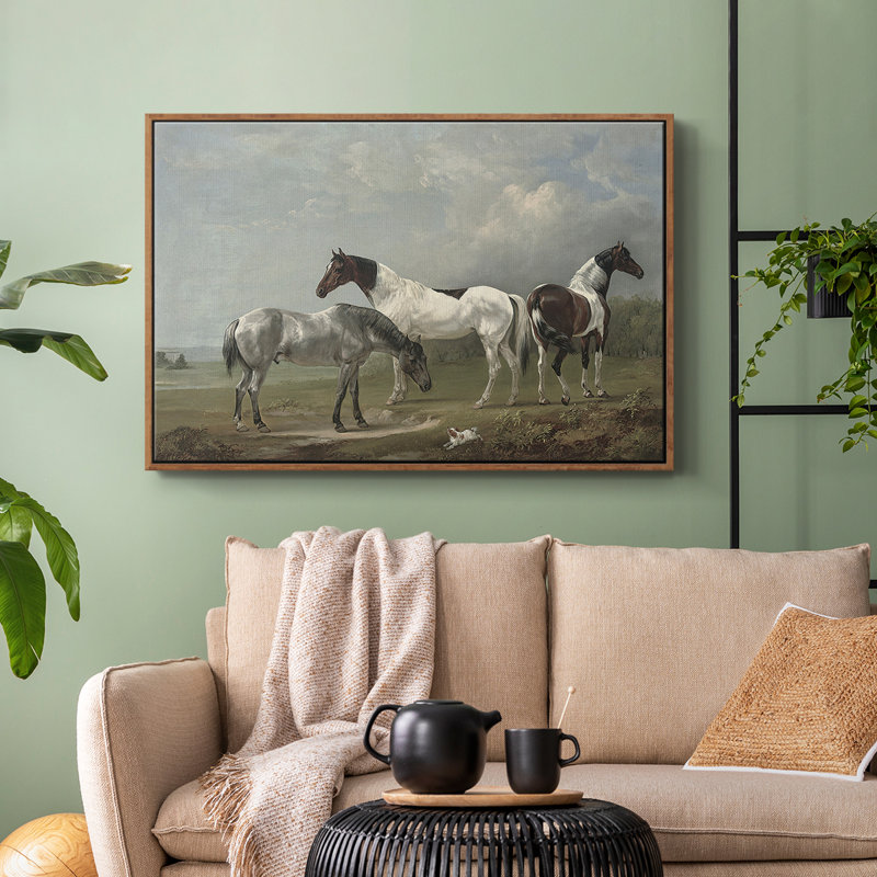 " Vintage Animal - XX ", 17" H x 25" W x 2" D, Walnut Floater Framed Canvas
