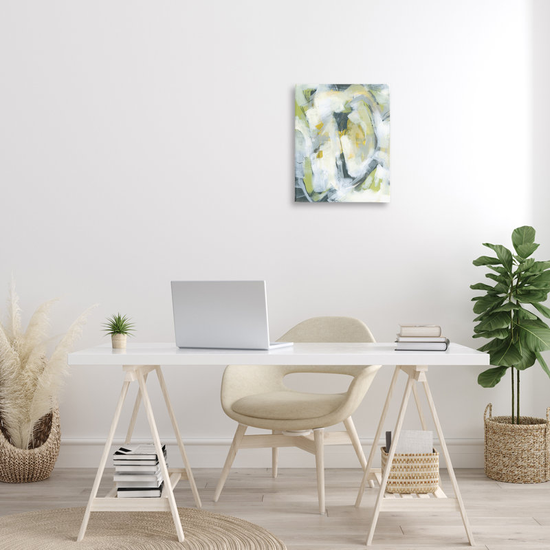 Art mural complexe sur toile flottante abstraite par June Erica Vess, H 20 po x l 16 po