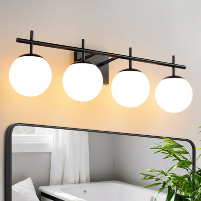 Luminaire de salle de bain 4 lumières à intensité variable pour miroir de salle de bain