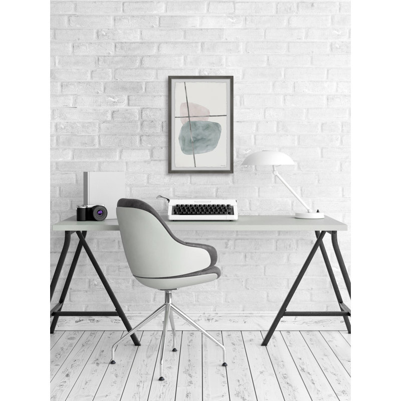 Grey And Pink Target by Marmont Hill - Single Picture Frame Painting, 61 cm H x 41 cm W