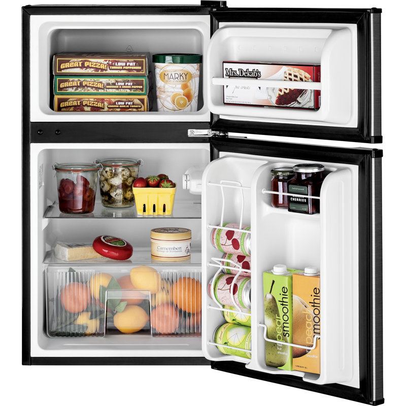 GE Appliances 3.1 Cubic Feet Freestanding Mini Fridge with Freezer, Steel