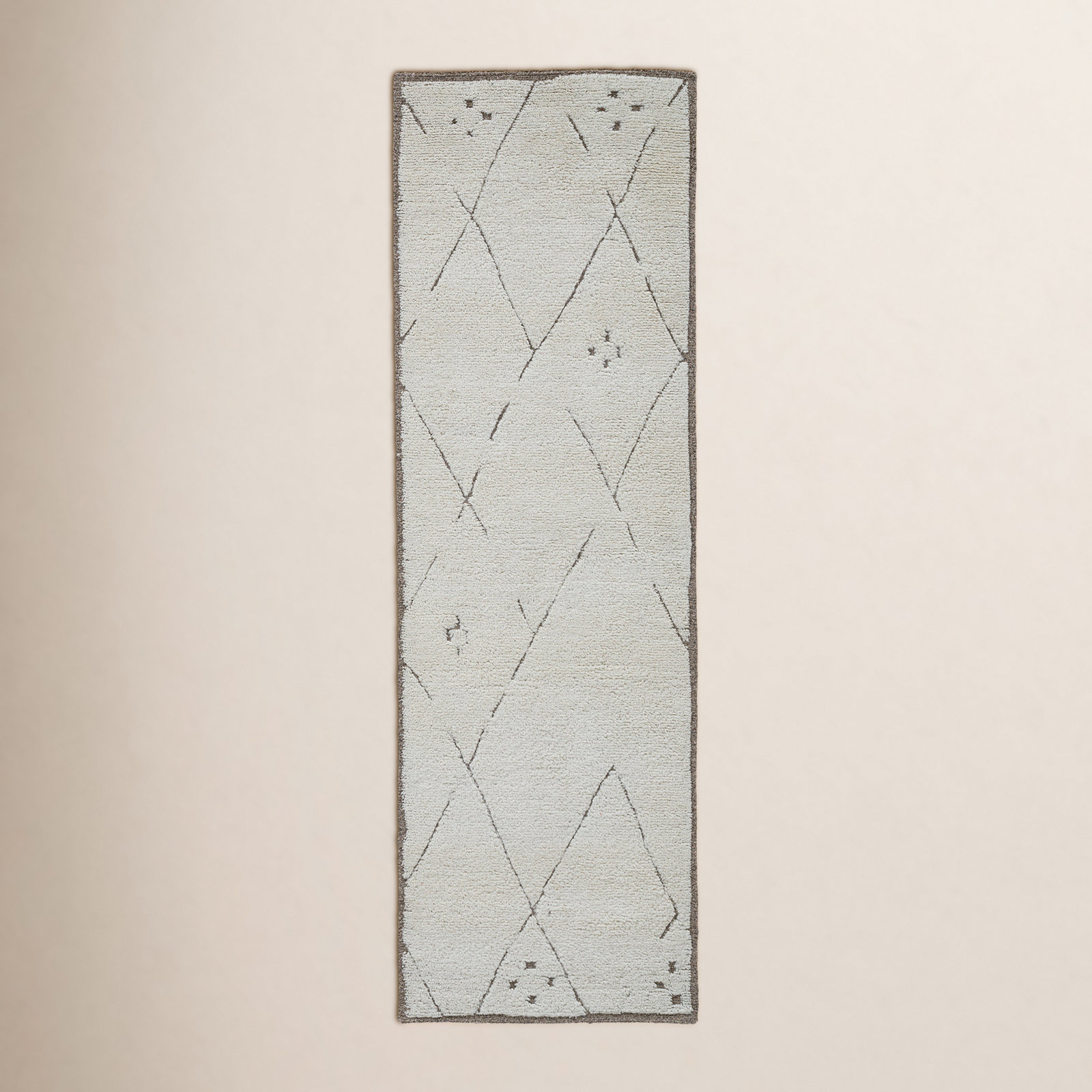 Carolan Brown Gray Hand-Tufted Wool Rug, Runner 2'6" x 8'