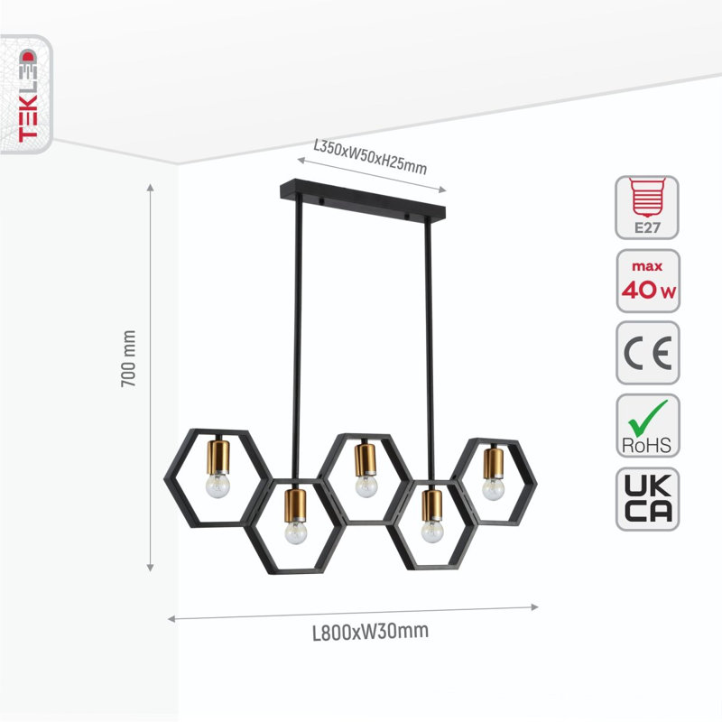 Weybossett 5 - Light Kitchen Island Chandelier