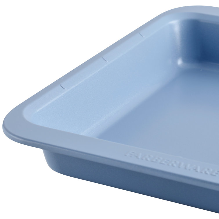 Farberware Easy Solutions Nonstick Bakeware Square Cake Pan, 9 Inch, Blue