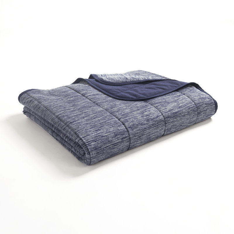 Navy Full/Queen Reversible Cooling Quilt Set