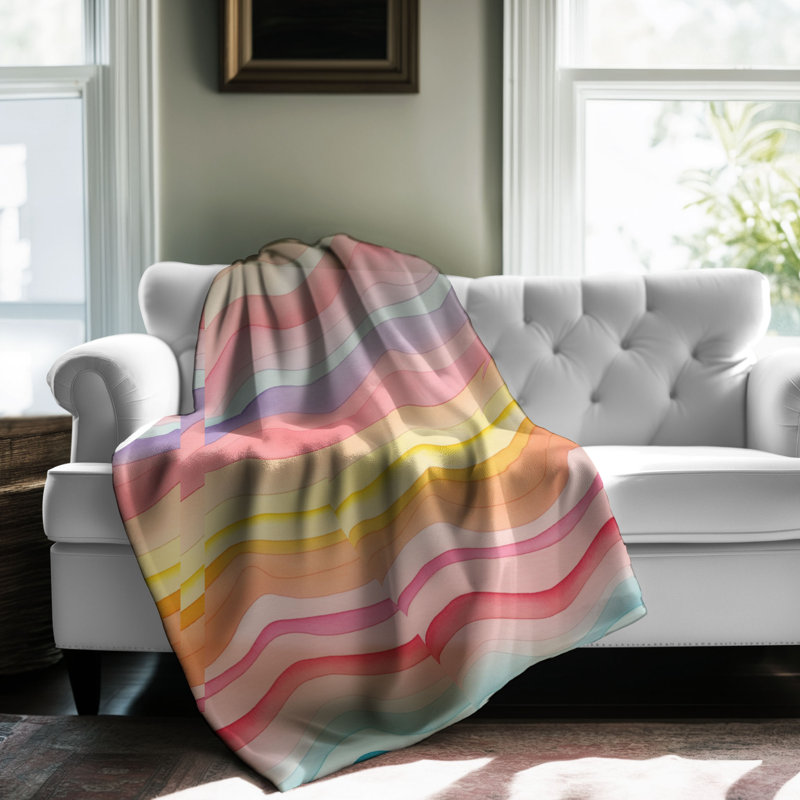Rainbow Strokes - 1 Piece Premium Blanket, Twin