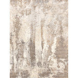 Hand Knotted Area Rug in Beige And Taupe