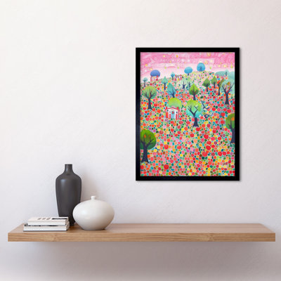 Apple Tree Orchard Fields At Sunset - Single Picture Frame Print