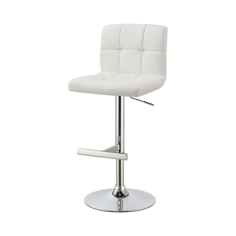 Pieros Swivel Upholstered Adjustable Height Counter Stool, White