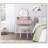 Beautiful Pink Vanity Dresser With LED Mirror And Stool, Ample Storage For Bedroom Elegance And Organization-126229667