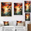Coucher de soleil sur un palmier orange coloré I - impressions murales florales-1111662069-1111662070