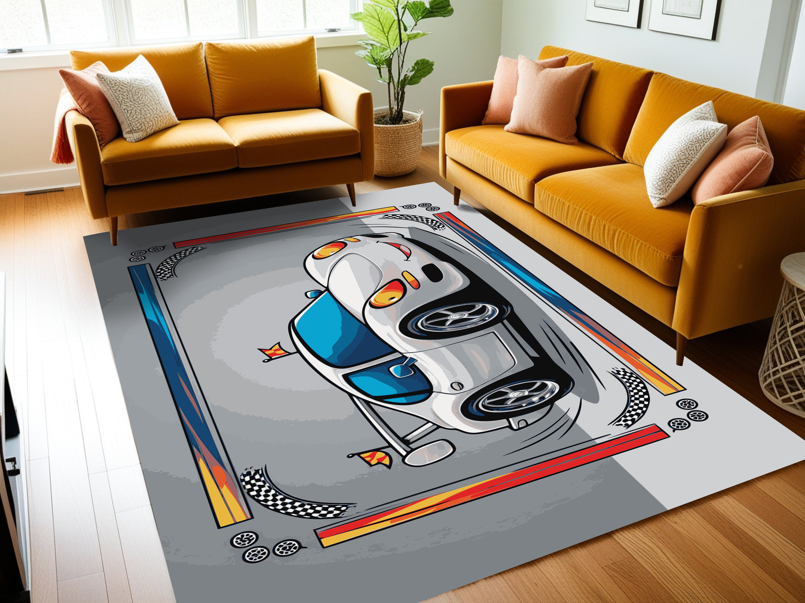 Ruggable Car Rug Mason & Marbles Washable Cars Plane Train Kids Rug | Wayfair