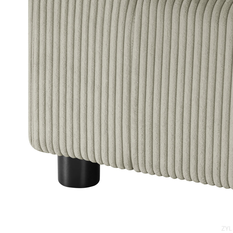 Fauteuil en velours côtelé Chelsea, Beige