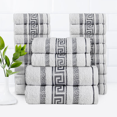 20-Piece Luxury Cotton Towel Set | Soft, Cosy Family Bale Set with 2 Bath, 2 Hand, 16 Face Towels for Ultimate Comfort