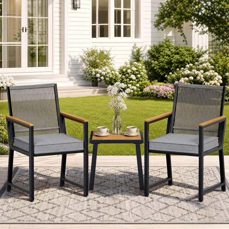 Patio Dining Set with, Grey, Grey