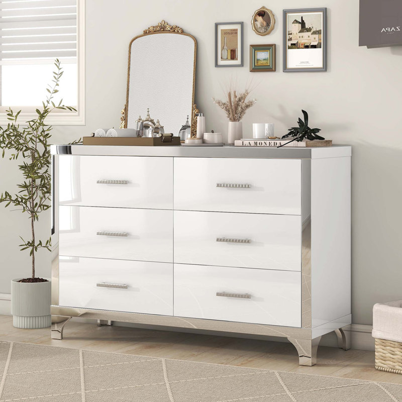 Commode double 6 tiroirs, Blanc