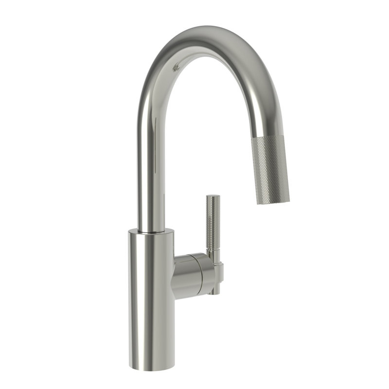 Muncy Single Handle Pull Down Bar Faucet, Antique Brass