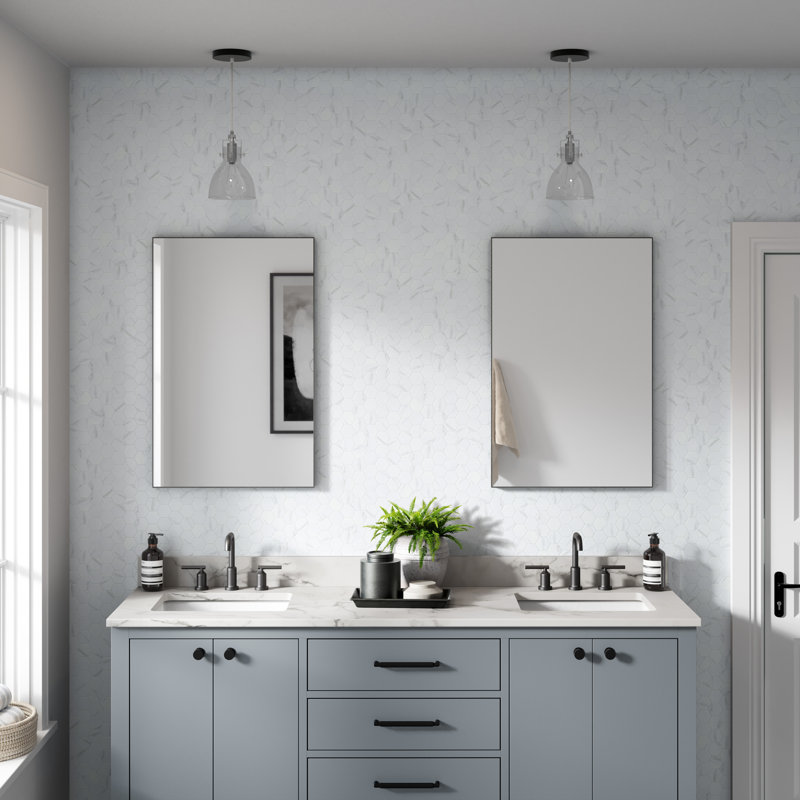 Elegant Calacatta 11 x 13 Porcelain Decorative Accent Tile in White