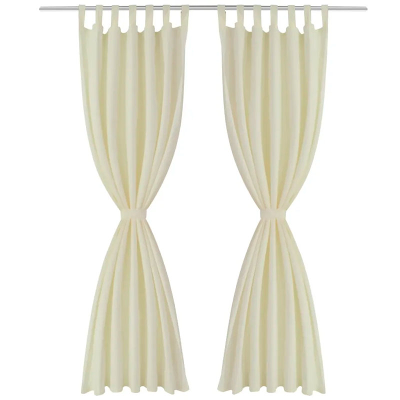 Bachar Semi Sheer Curtain Pair, 140cm Width x 245cm Drop, Cream