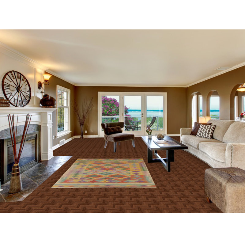Reversible Wool Kilim Area Rug 5x7