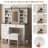 Farmhouse Makeup Vanity Desk With Sliding Mirror And Lights  Mirror Only