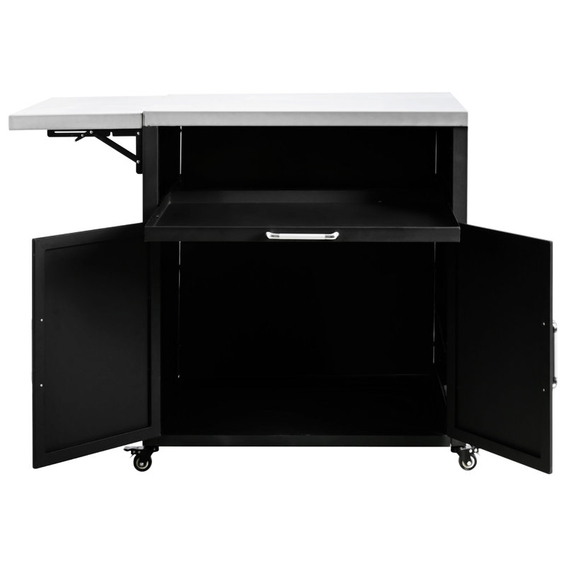 Armoire d'extérieur polyvalente avec surfaces de travail pliables et extensibles