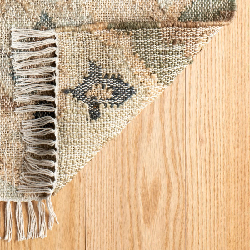Pali Blue Handwoven Jute Rug, 5x8