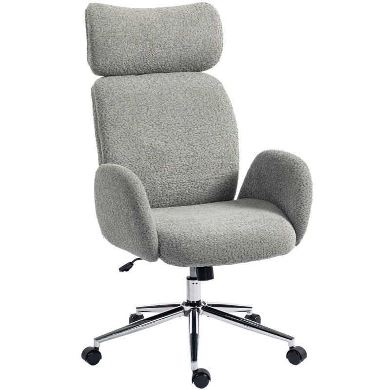  Office Chair with Adjustable Headrest, Comfy Desk Chair, Dark Grey, Charcoal Grey