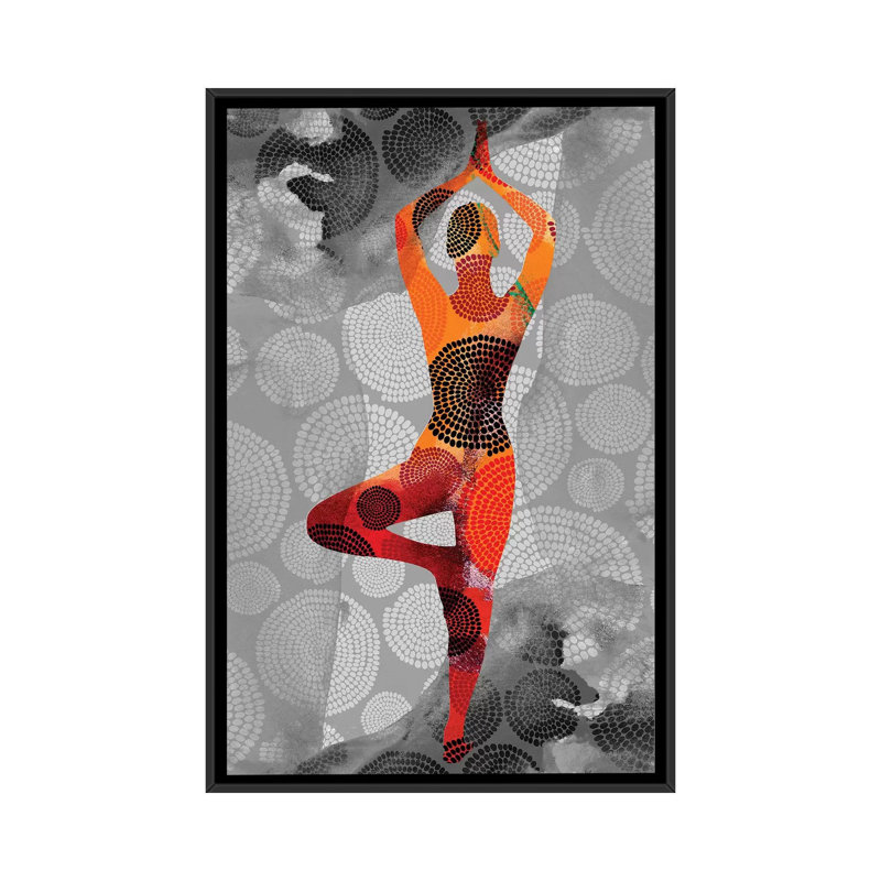 «Yoga Pose I», impression sur toile, H 26 po x l 18 po x P 1,5 po, Toile avec cadre noir, Pas de tapis