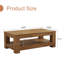 Table basse rectangulaire à 6 places à double couche avec tablettes de rangement, bois aggloméré