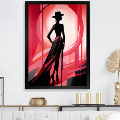 Black And Pink Art Deco Woman Beauty I - Fashion Woman Canvas Art