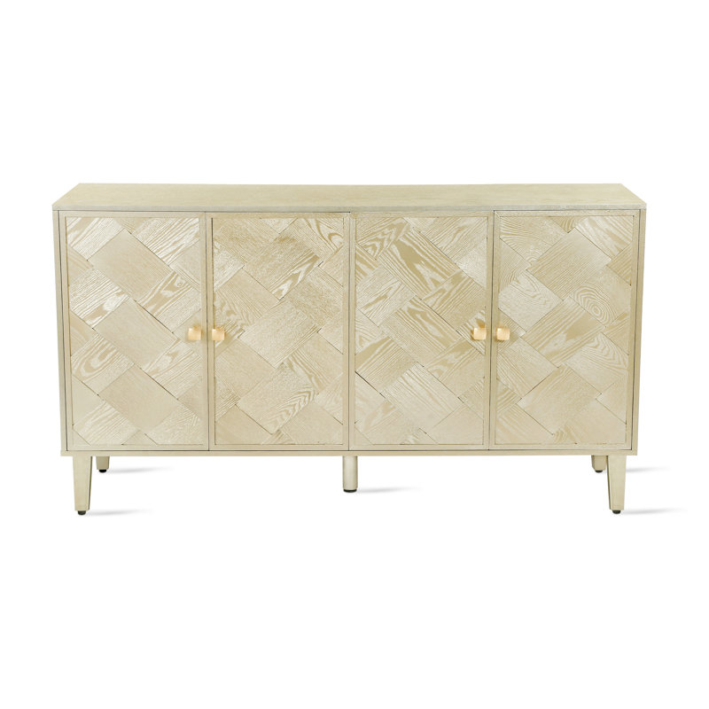 Seamus 59.8" Modern Storage Sideboard With Solid Wood Legs, Silver