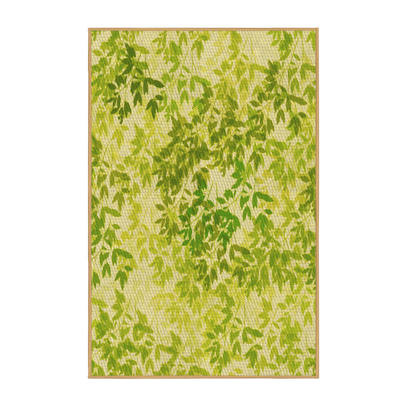 Tapis vert à motif floral, Rectangle 8 pi x 12 pi