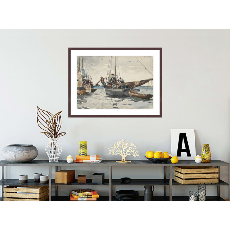 «Market Scene Nassau» par Winslow Homer, impression giclée sur cadre, H 30,89 po x l 41,5 po