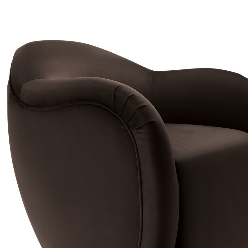 Compose Performance Velvet Swivel Armchair, 76 cm H x 51 cm W