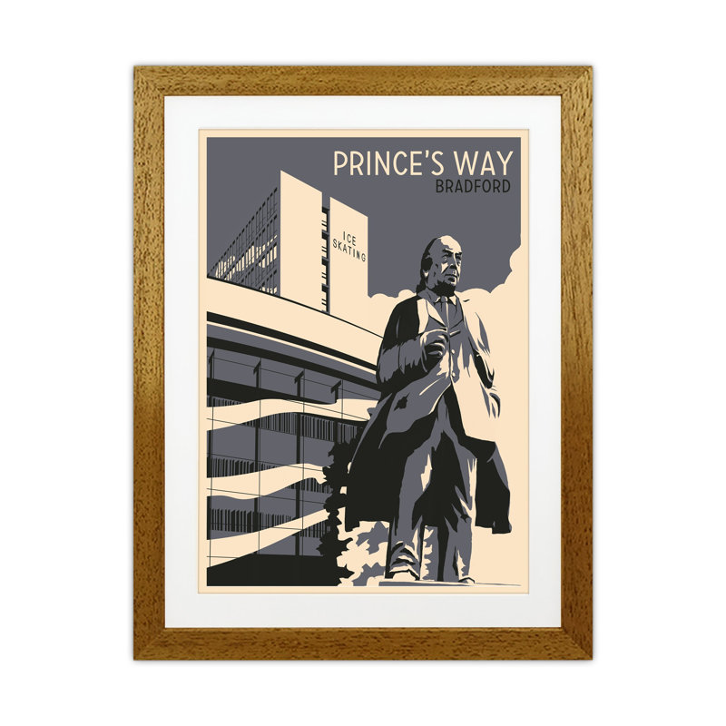 Prince's Way, Bradford by Richard O'Neill - Print, Brown Framed, 43.5cm H x 33.5cm W x 3cm D
